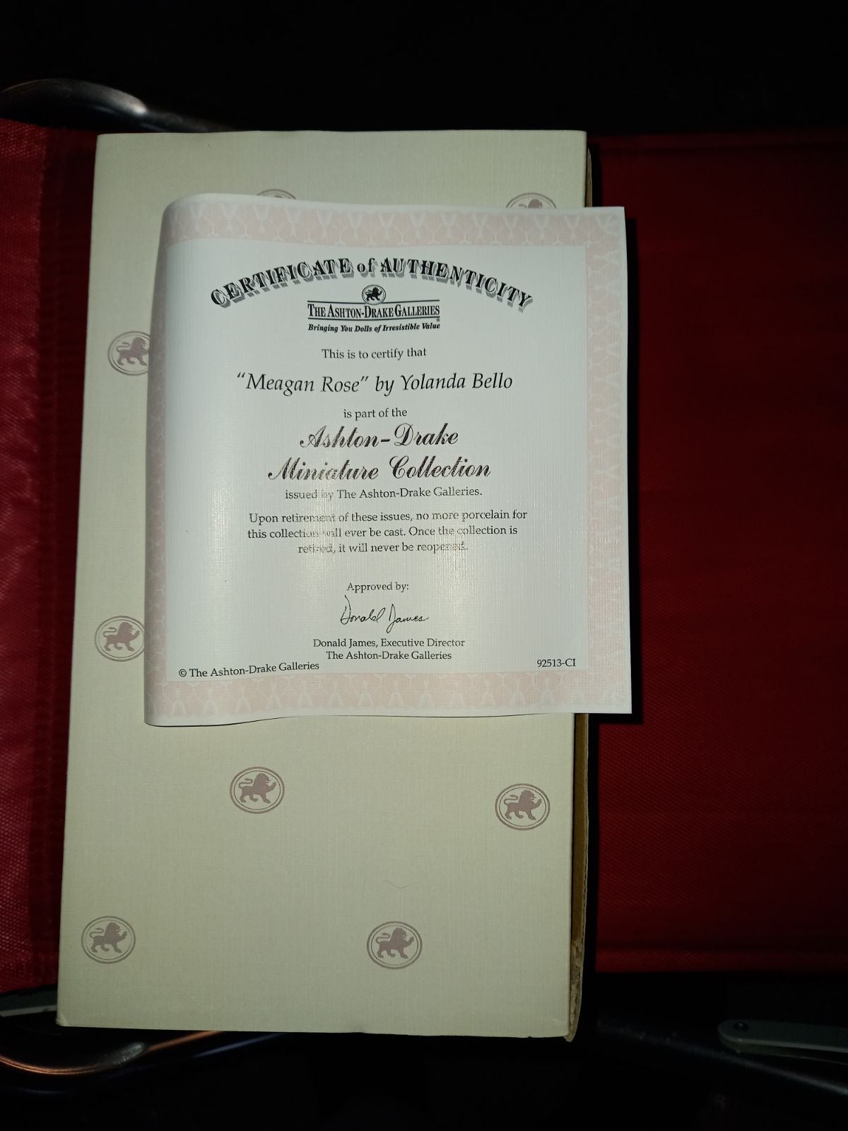 Certificate Of Authenticity Doll