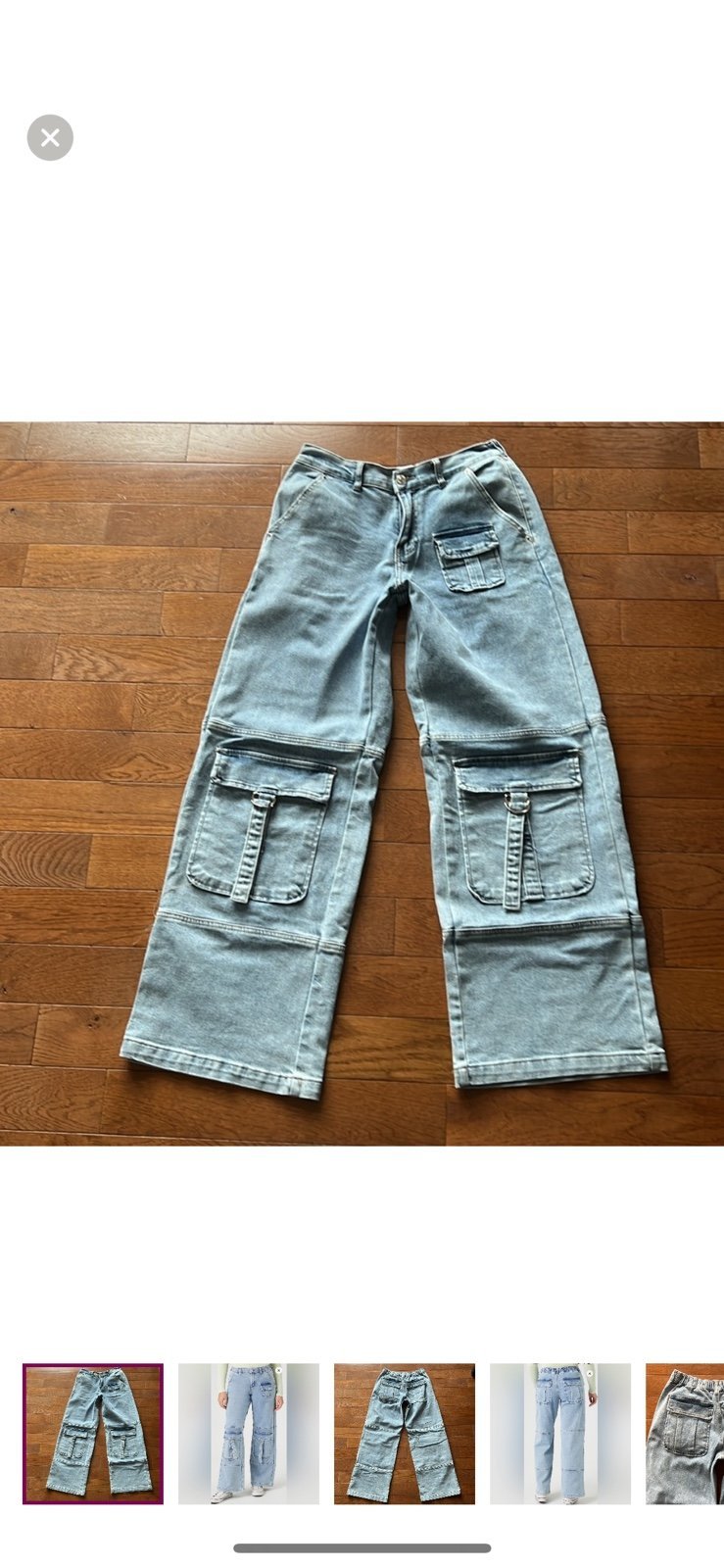 UTILITY HIGH RISE CARGO JEAN-LIGHT BLUE-M