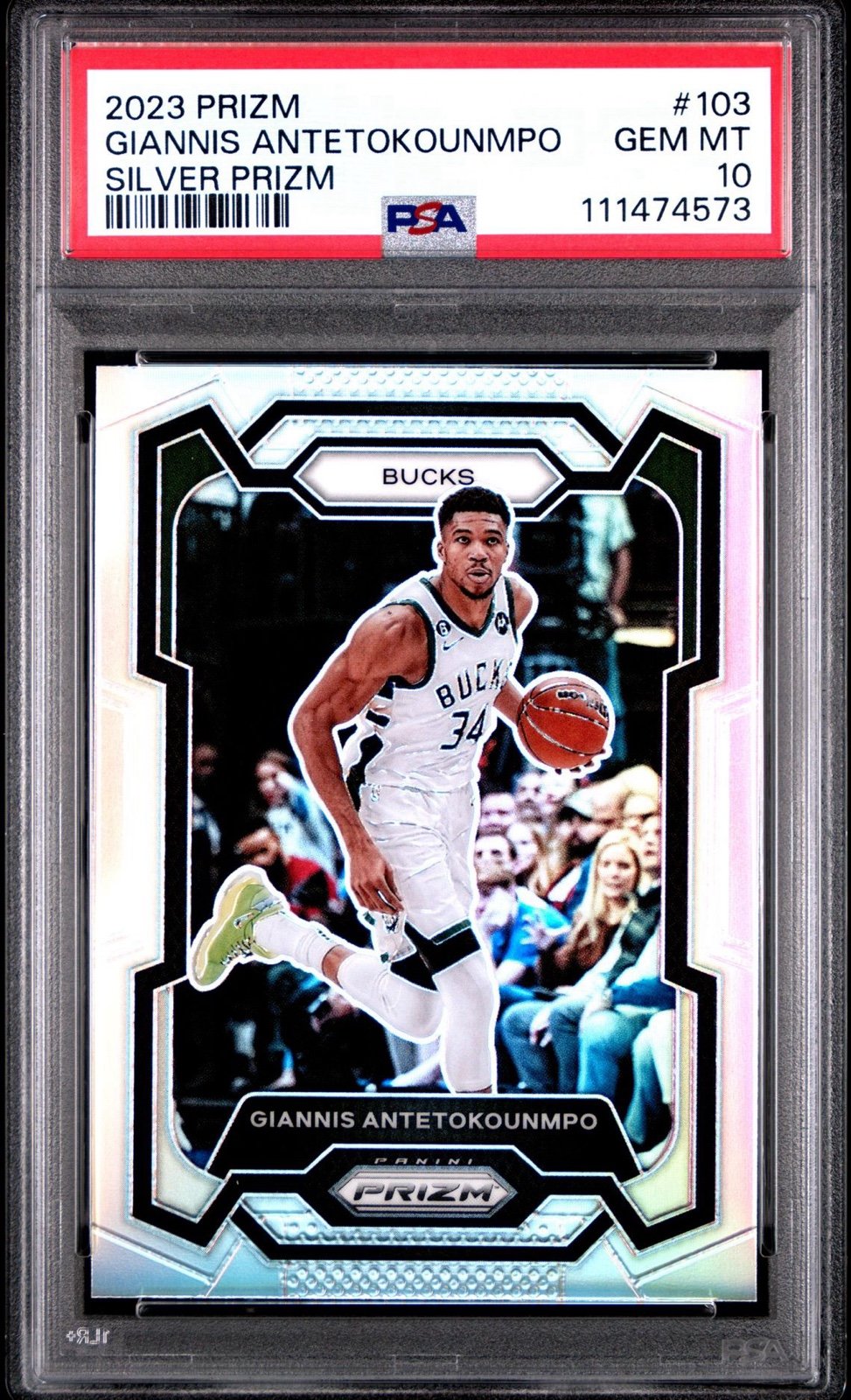2023 NBA Giannis ANTETOKOUNMPO Prizm Silver PSA 10 GEM MINT New Slab