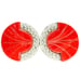 Vintage 30th Art Deco Red Galalith Rhinestones Belt Buckle Coat Clip Signed WMCA
