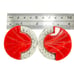 Vintage 30th Art Deco Red Galalith Rhinestones Belt Buckle Coat Clip Signed WMCA
