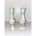 Sally Eckman Roberts Botanical Floral Painted Candle Stick Holders