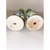 Sally Eckman Roberts Botanical Floral Painted Candle Stick Holders