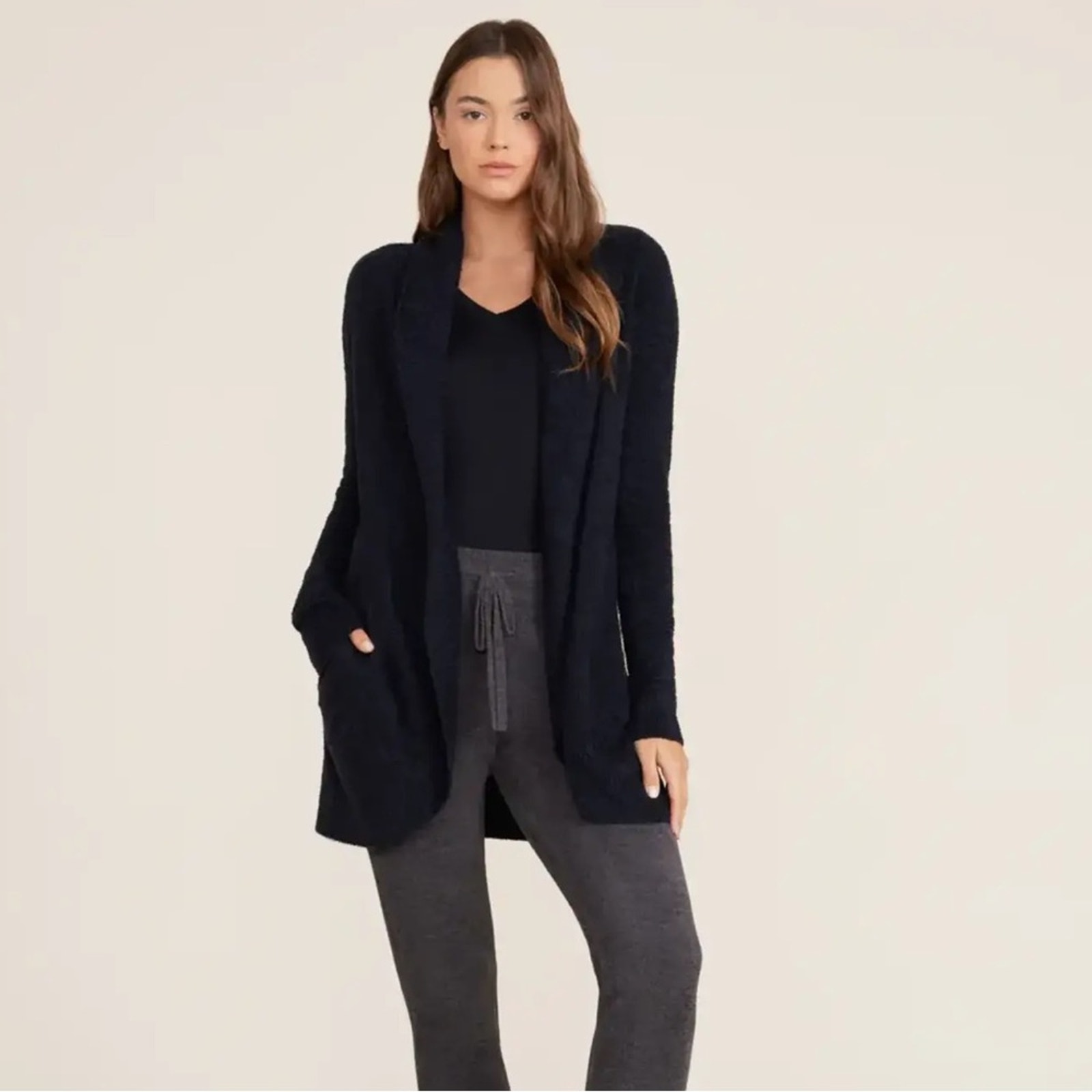 BAREFOOT DREAMS Bamboo Chic Light Black Cardigan