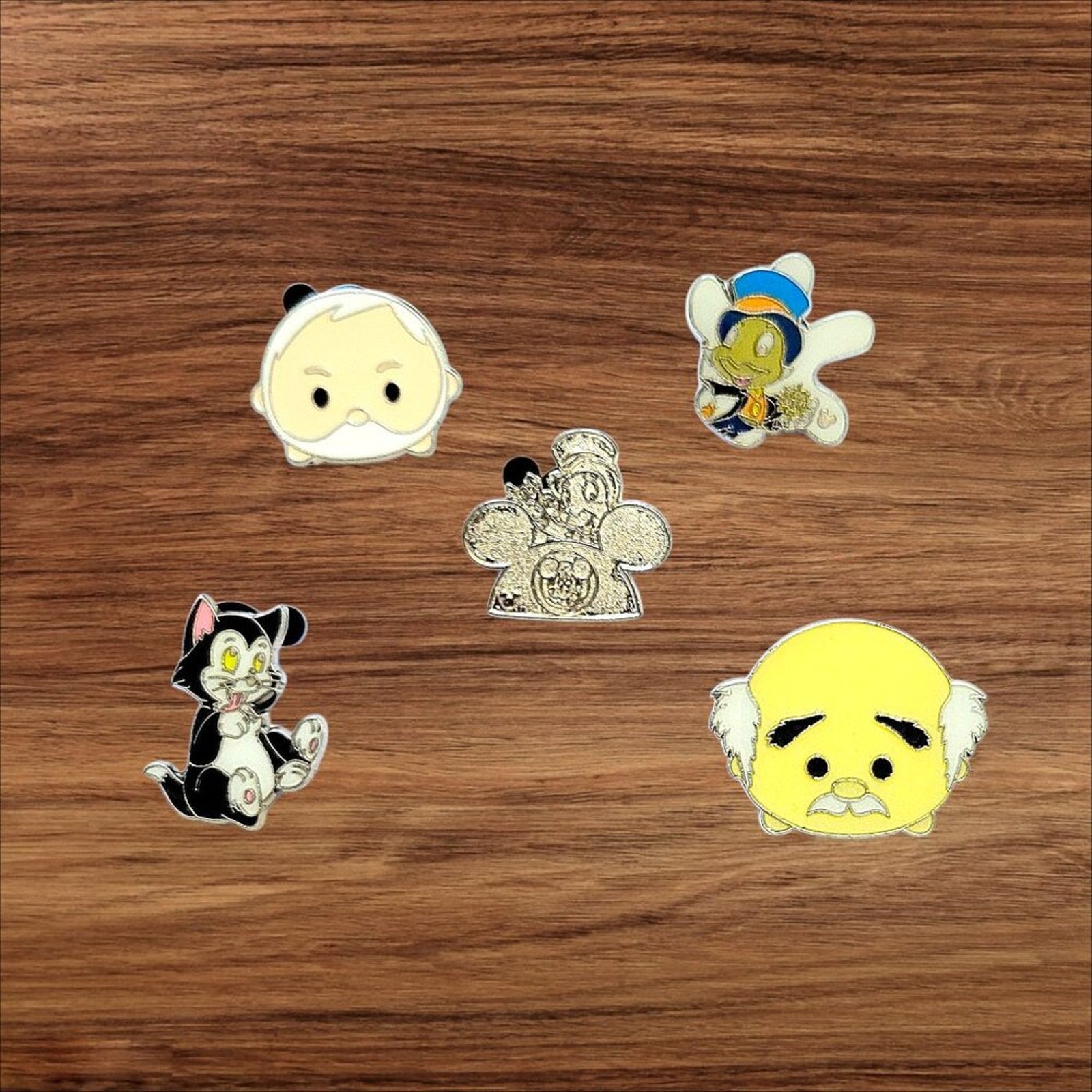 5 Pinocchio Disney Parks Trading Pins, Plus 2 Bonus Pins