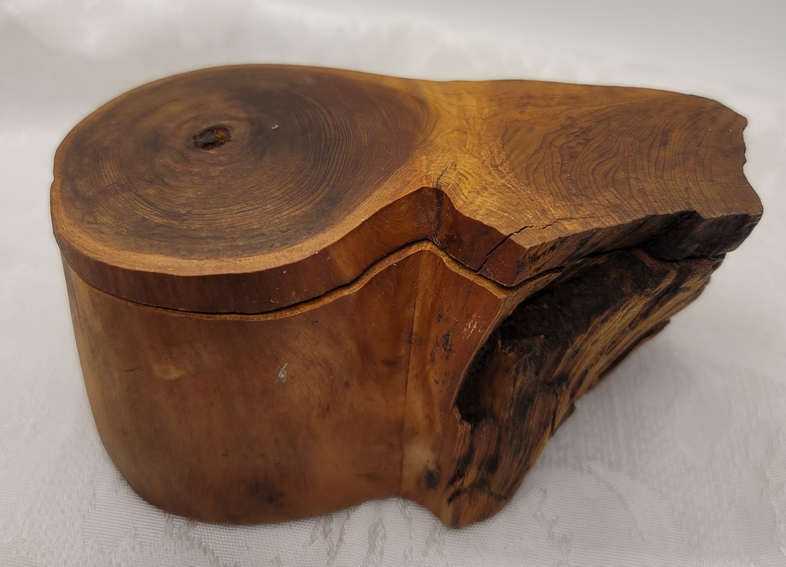 Vintage Natural Form Burl Wood Box Trinket Box