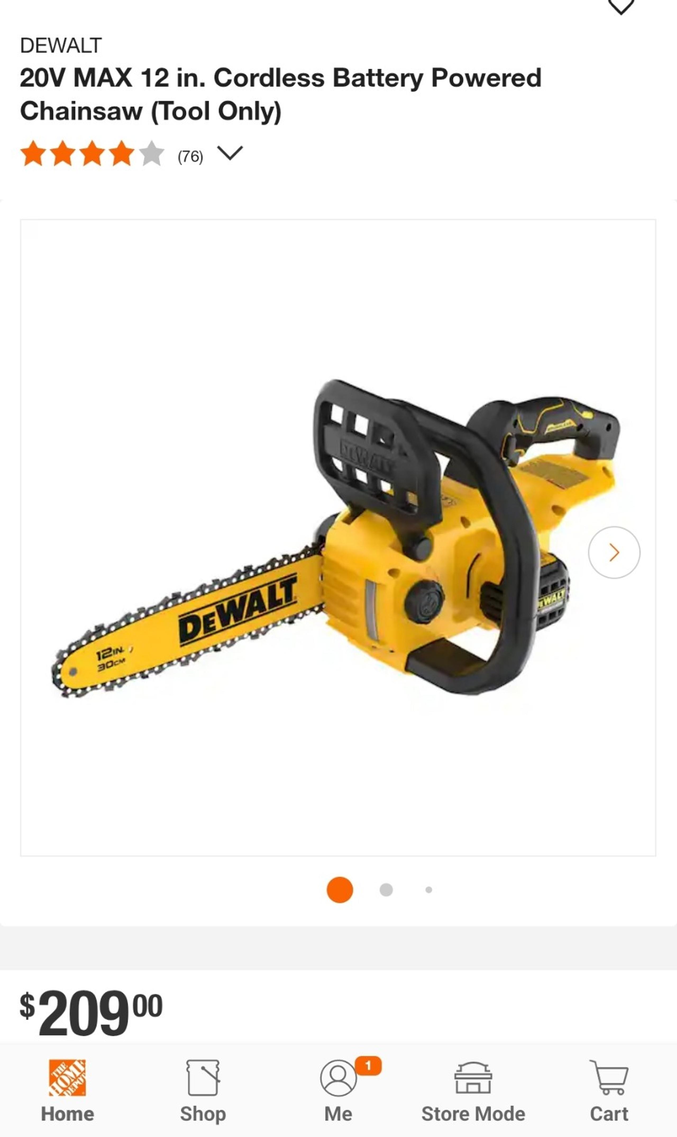 ⭐️NEW⭐️ DEWALT 20V MAX 12 in. Cordless Battery Powered Chainsaw