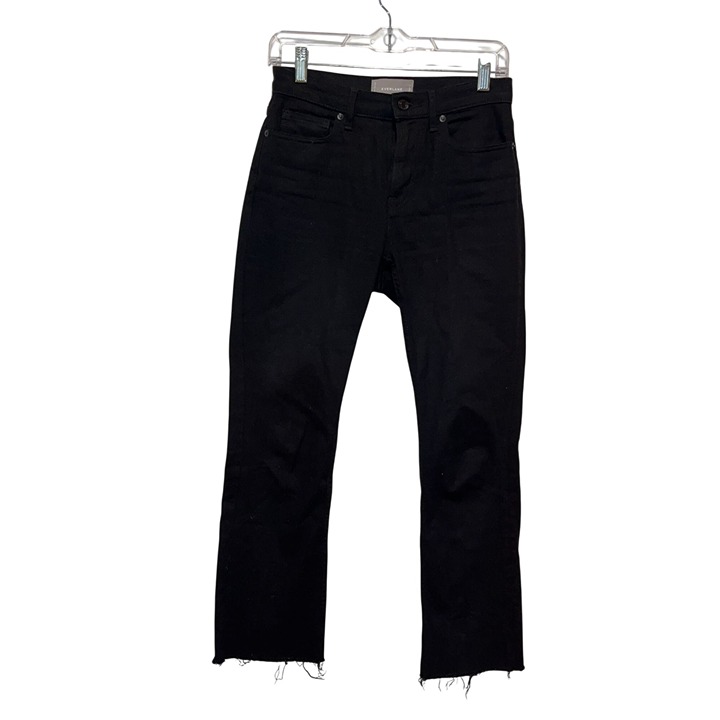 Everlane Black Denim Raw Hem Outdoor Straight-Leg Jeans Women's Size 25