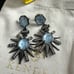 NWT Kendra Scott Allie in Gunmetal/Sky Blue Illusion