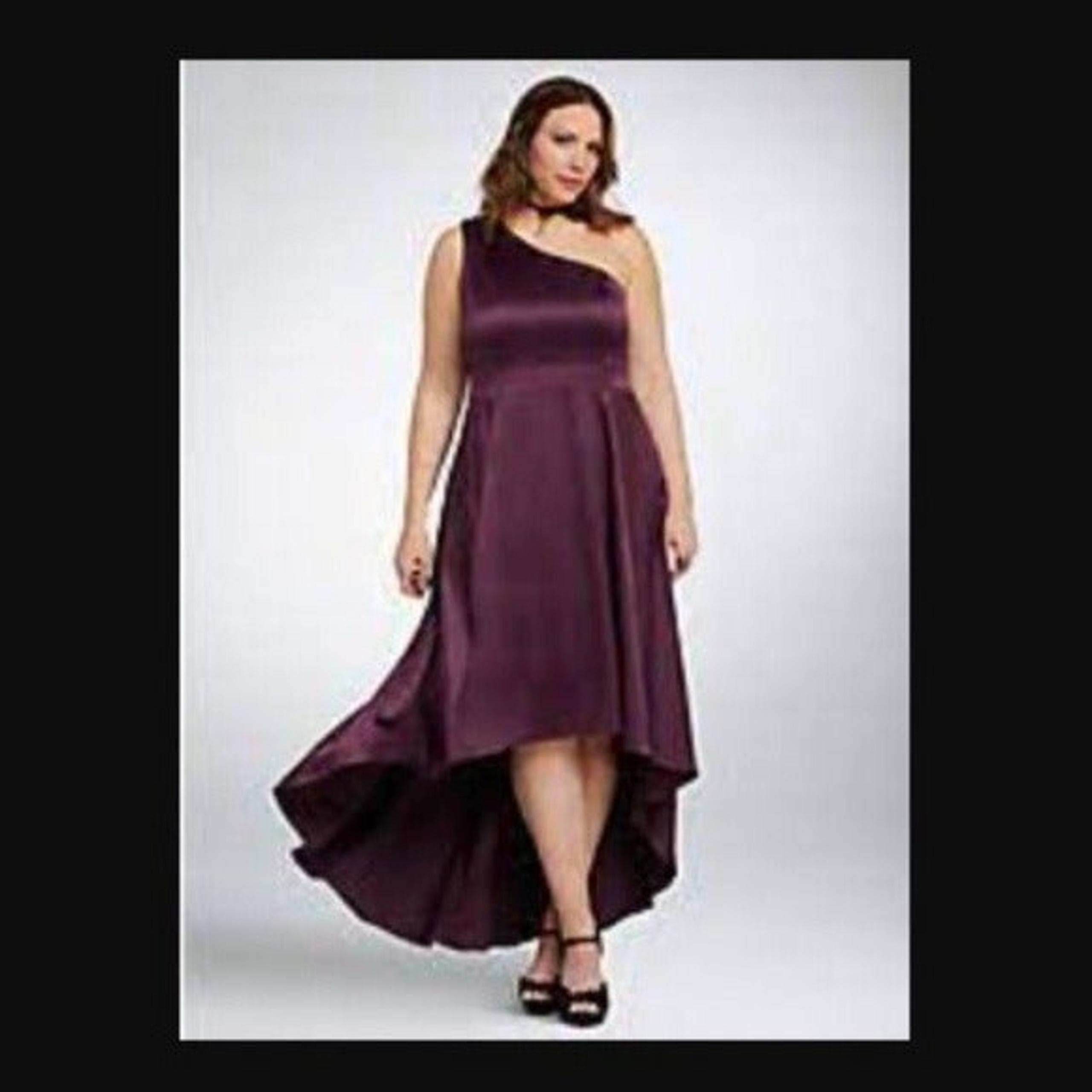 Torrid black special event one shoulder hi lo dress 16