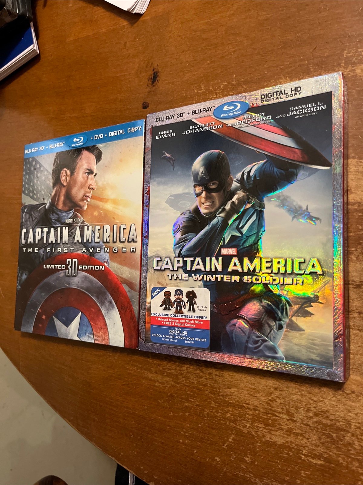Captain America 1 And 2 Blu-ray/3D/DVD Limited Edition w/ SLIPCOVERS!