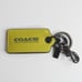 COACH Bottle Opener Key Fob Soft Pebble Leather Key Lime/Army Green 3x1.5 C6707