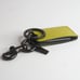 COACH Bottle Opener Key Fob Soft Pebble Leather Key Lime/Army Green 3x1.5 C6707