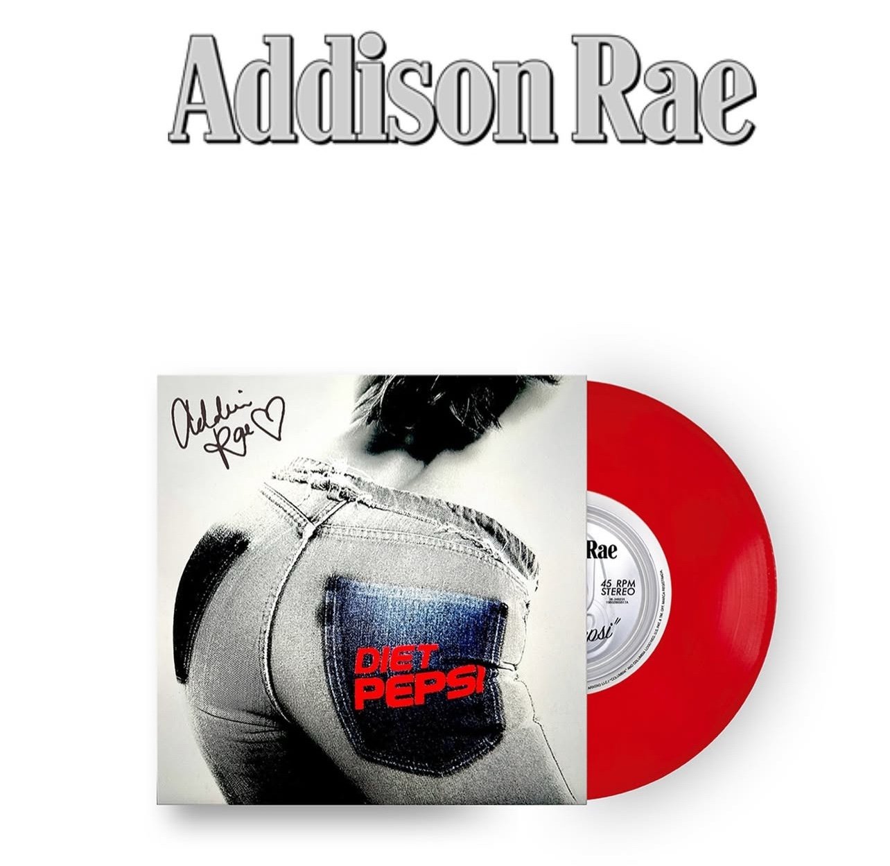 Addison Rae Diet Pepsi Signed Cover 7 Vinyl Single