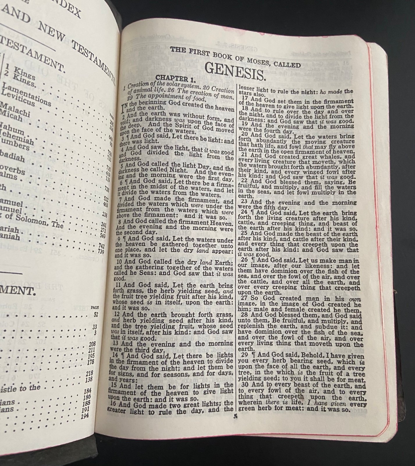 Vintage 1950’s The Holy Bible Red Letter Edition KJV Concordance World Publish - detail