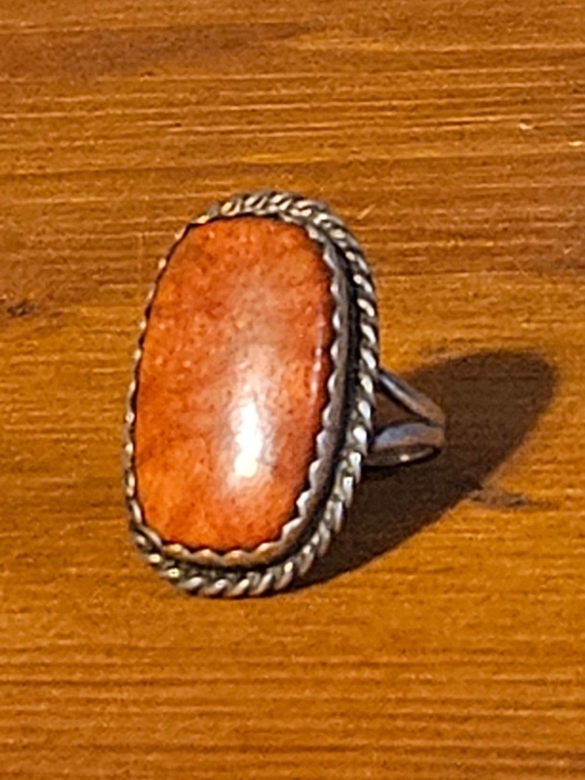 Native American Navajo Sterling Silver Oyster Shell Men's Ring US Size 8 Marked