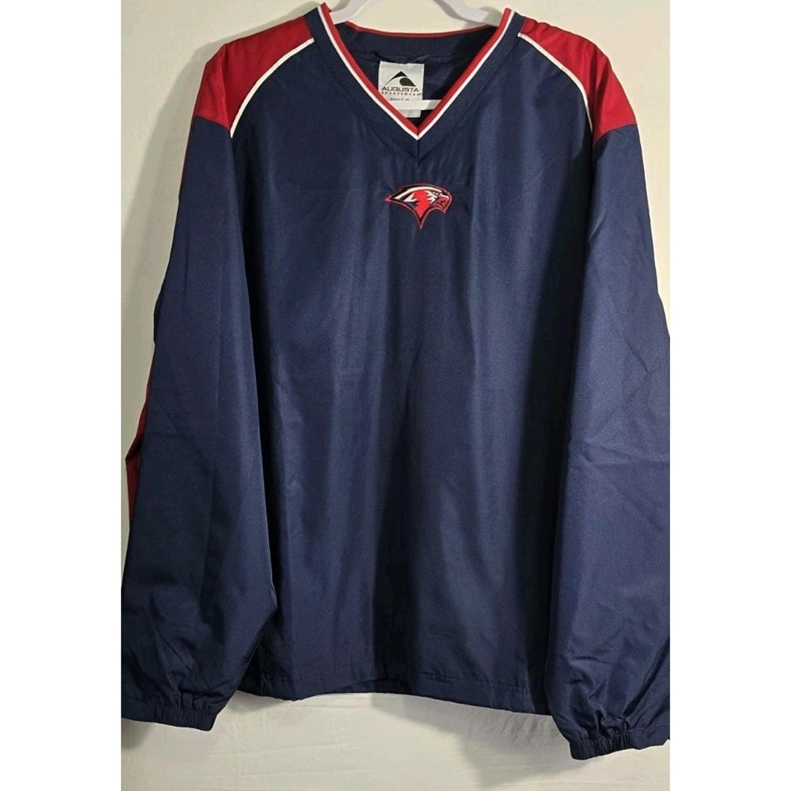 Augusta Men's XL Sportswear   V-Neck Pullover Jacket Blue Red Falcons Lined