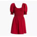 Hill House Red The Naia Nap Dress Smocked Bodice Puffy Sleeve Short Sz Small