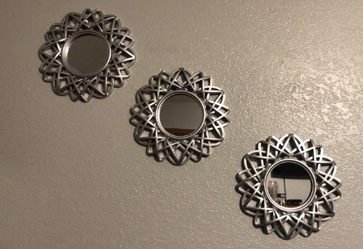 Silver Mirrors for Wall Decor | Set of 3 Room & Home Decors | Small