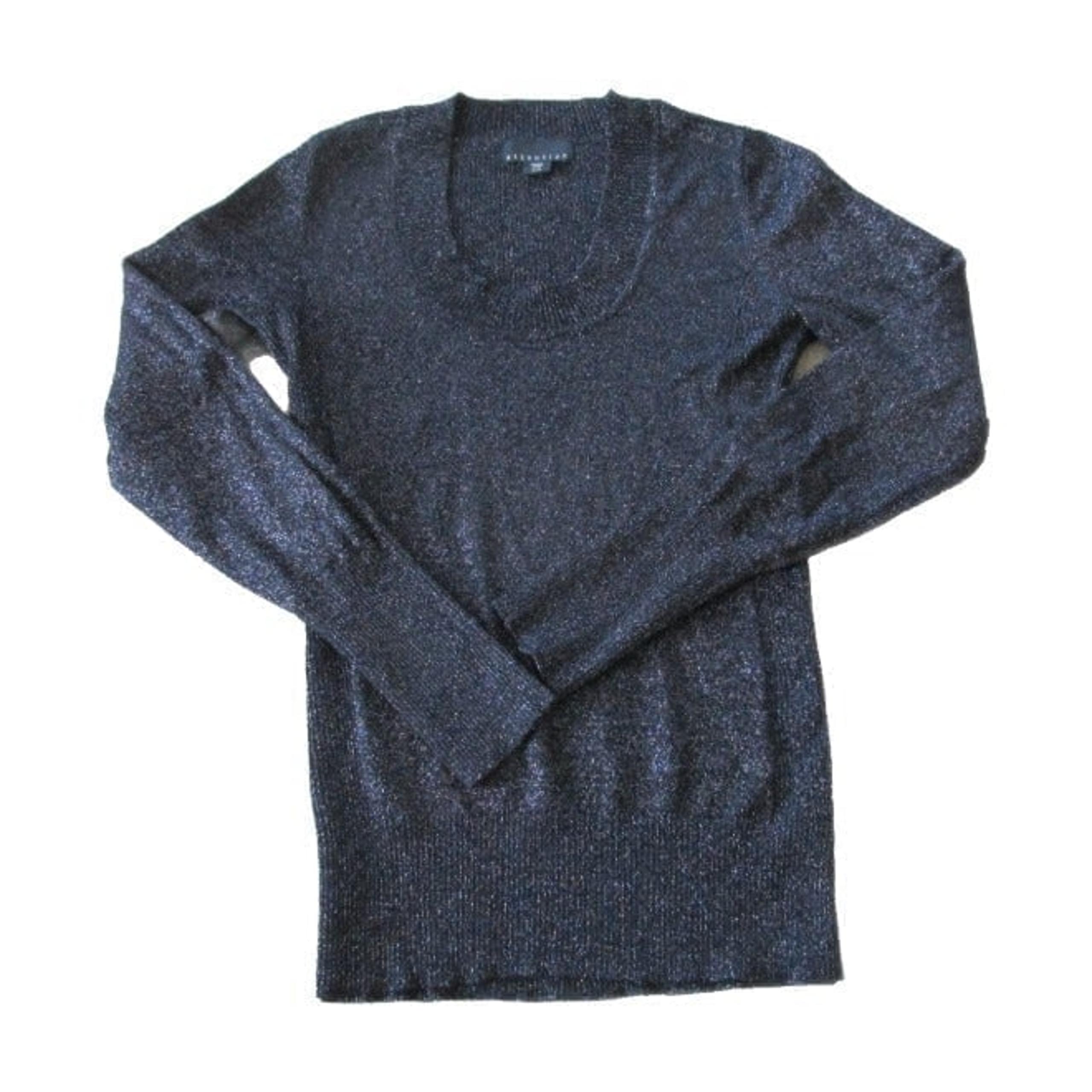 Attention Pullover Sweater Womens Medium Black Long Sleeve Glitter Shirt Top