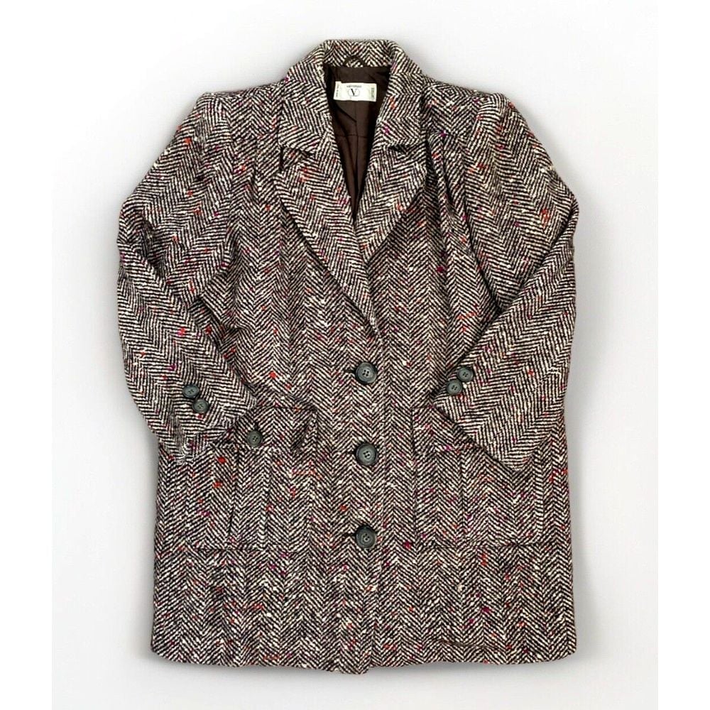 VTG Valentino Miss V Women's 100% Wool Coat Blazer Jacket Size 40 Made in Italy