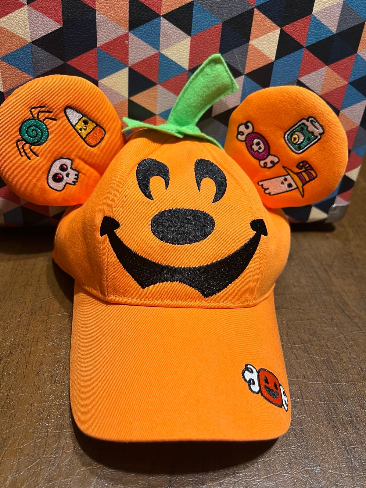 Disney Parks Halloween Mickey Mouse Pumpkin Baseball Cap Hat Candy Strapback