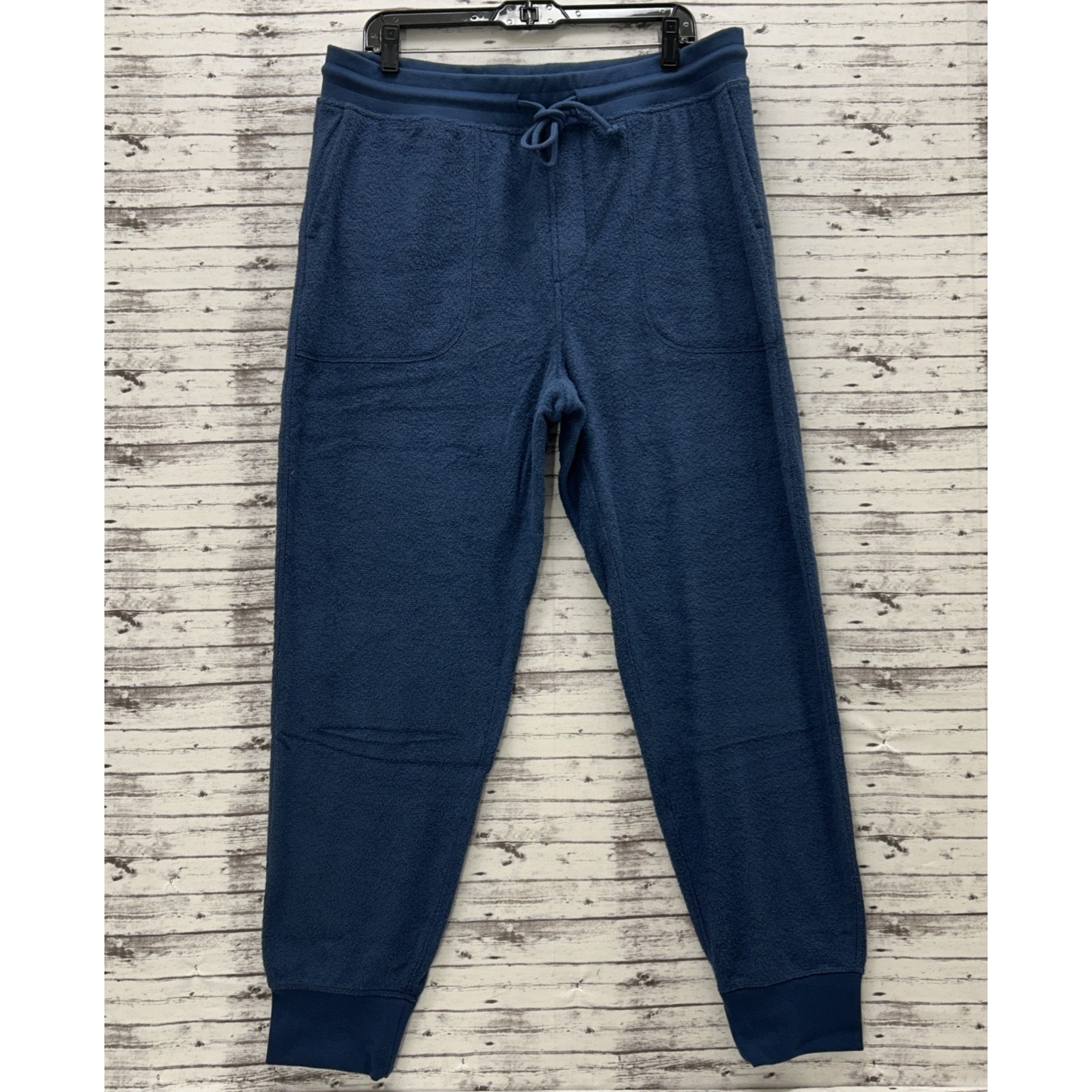 Outerknown Terry Cloth Sweatpants Men's Size XL Tapered Joggers Blue NEW