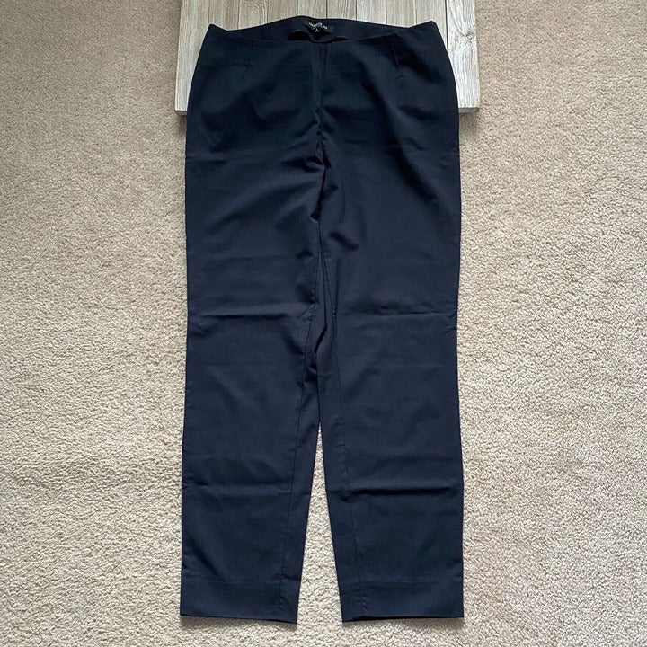 Lafayette 148 New York 8 Navy Blue Virgin Wool Blend Ankle Dress Pants