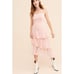 CAPULET Quinn Pink and White Gingham Chiffon Midi SIZE XS