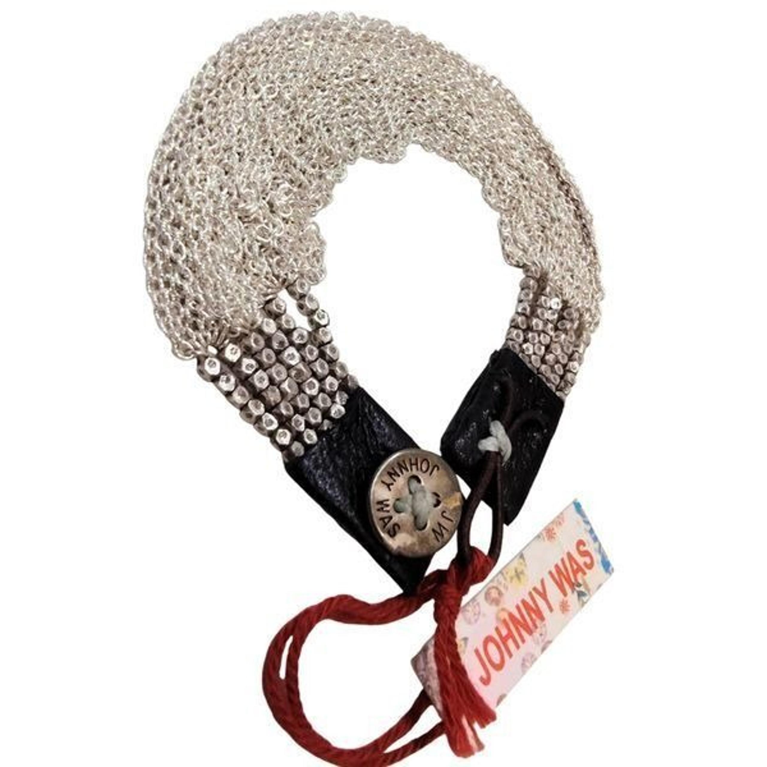 Johnny Was Hippie Collection 925 Silver Chain & Bead Bracelet NWT