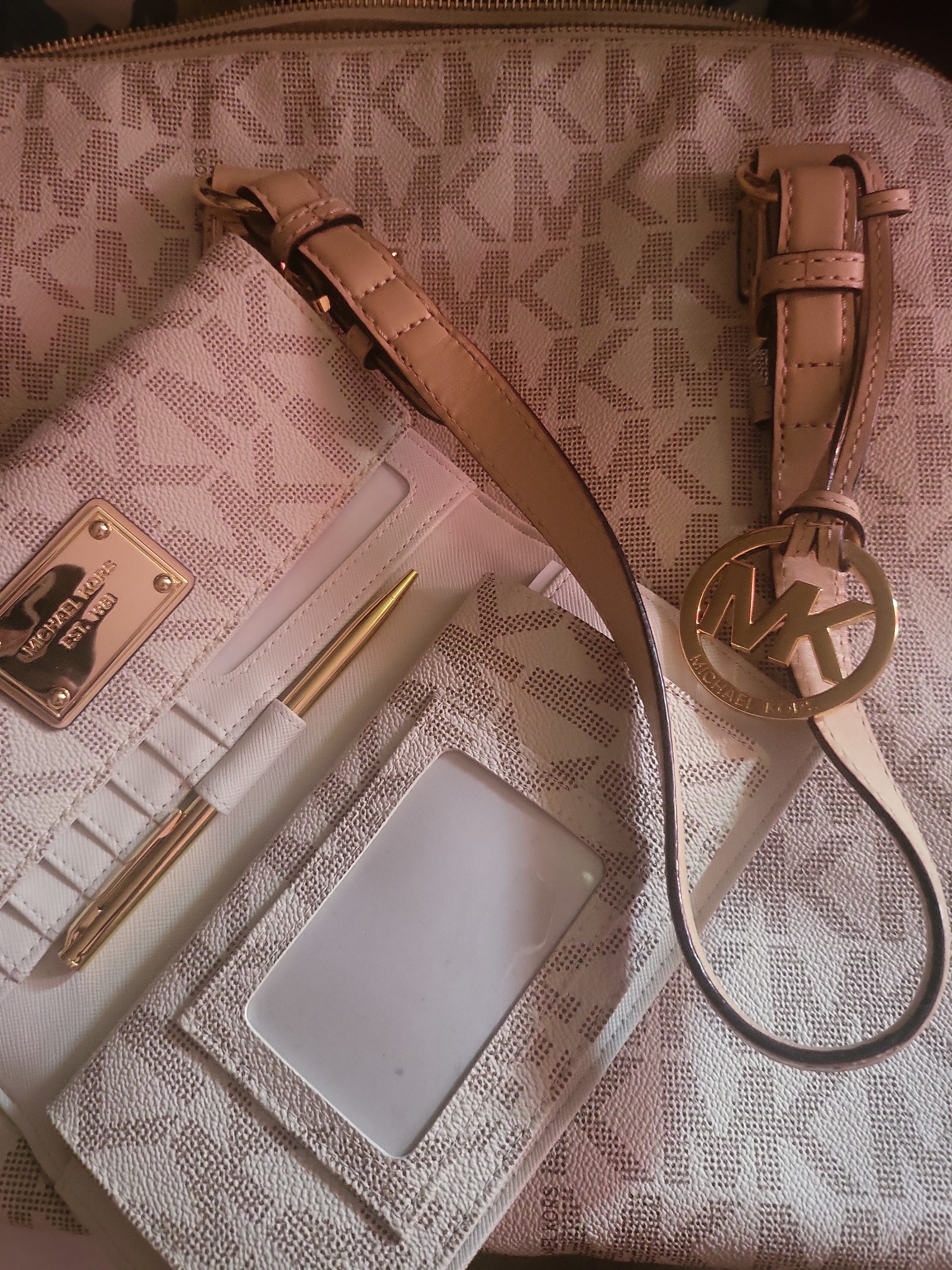 ♡FREE SHIP♡ Michael Kors large purse bag and wallet with pen new Micheal