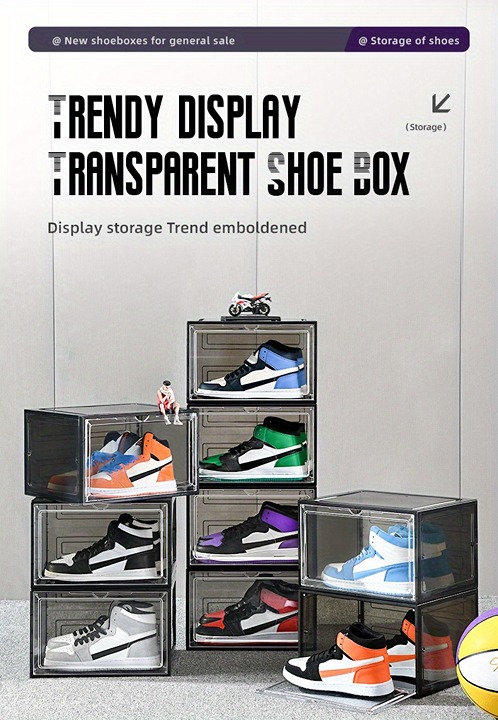 1pc Drawer Type Transparent Shoe Box Basketball Sho