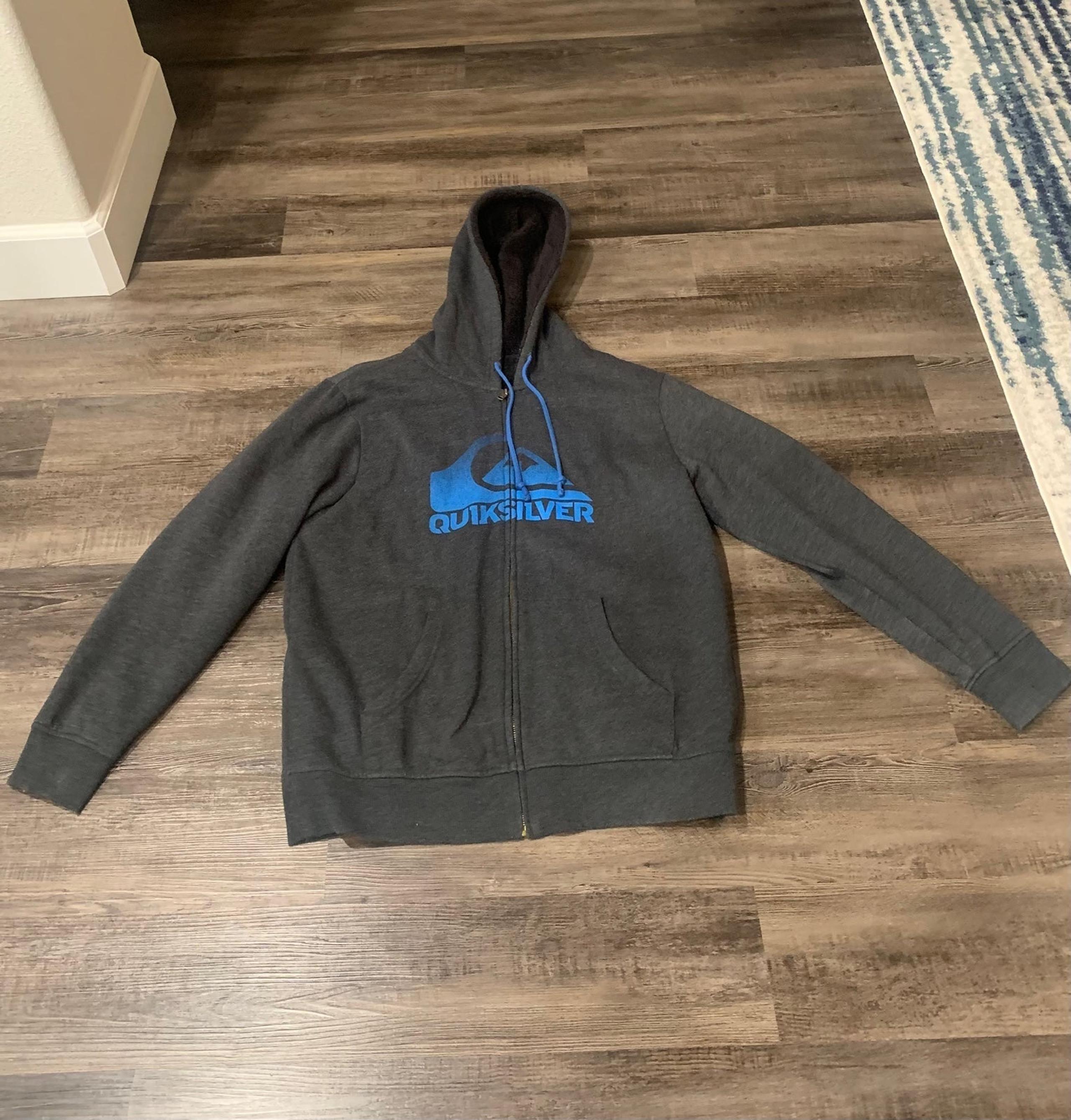 Quicksilver Fleece Hoodie Men’s Gray Full Zip