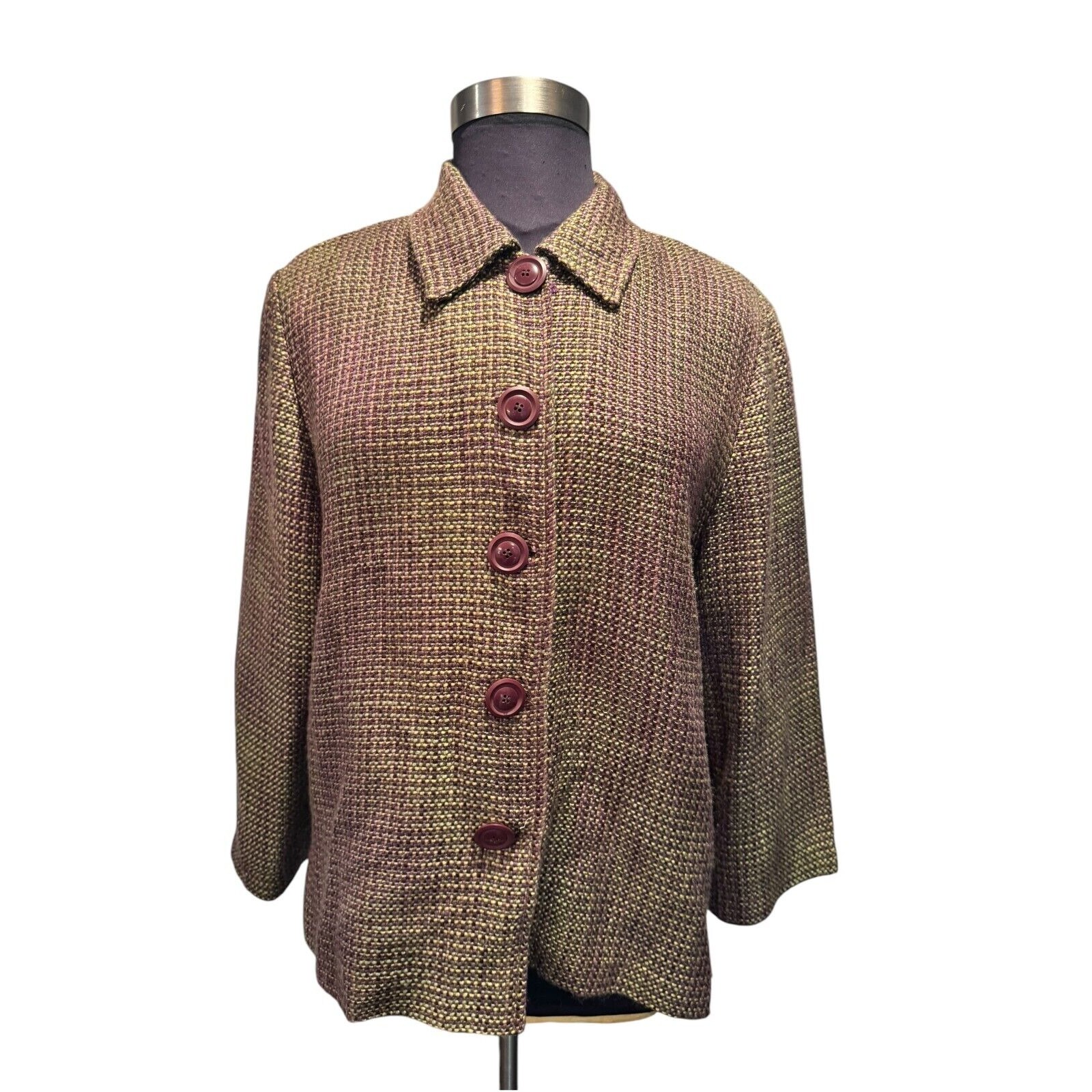 Joanna Tweed Blazer Jacket Button Front Career Office Coat 2X
