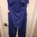 FP Movement by Free People Womens Hot Shot V Neck Open Back Jumpsuit Blue sz L
