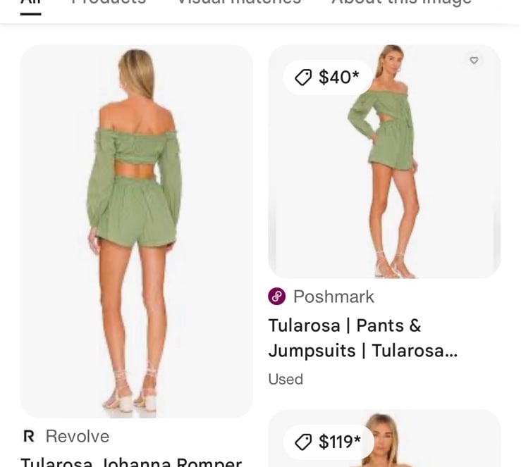 Revolve Tularosa Johanna romper xs sage green