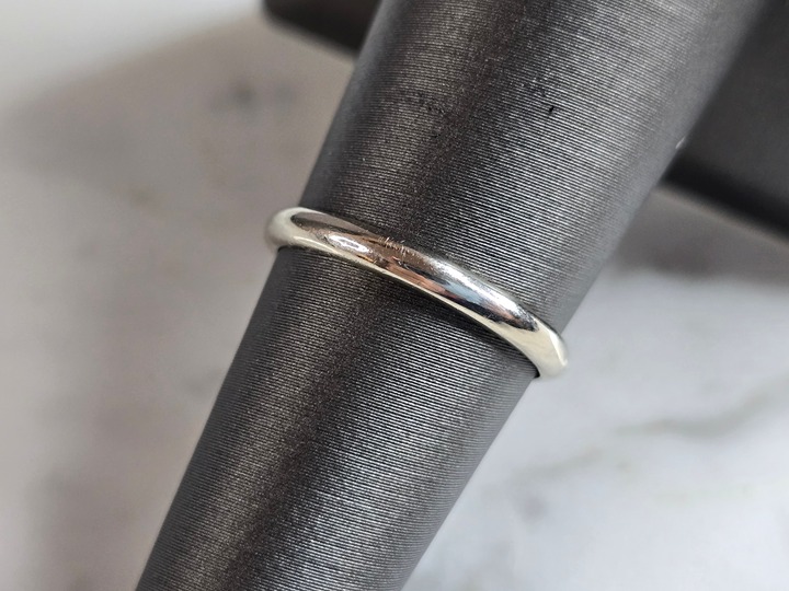 Womens Vintage Estate 14K White Gold Wedding Band Ring, 1.6g E5234