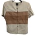 2709) Leslie Fay Linen Colorblock Two piece Button Up Jacket Dress Set Size 10