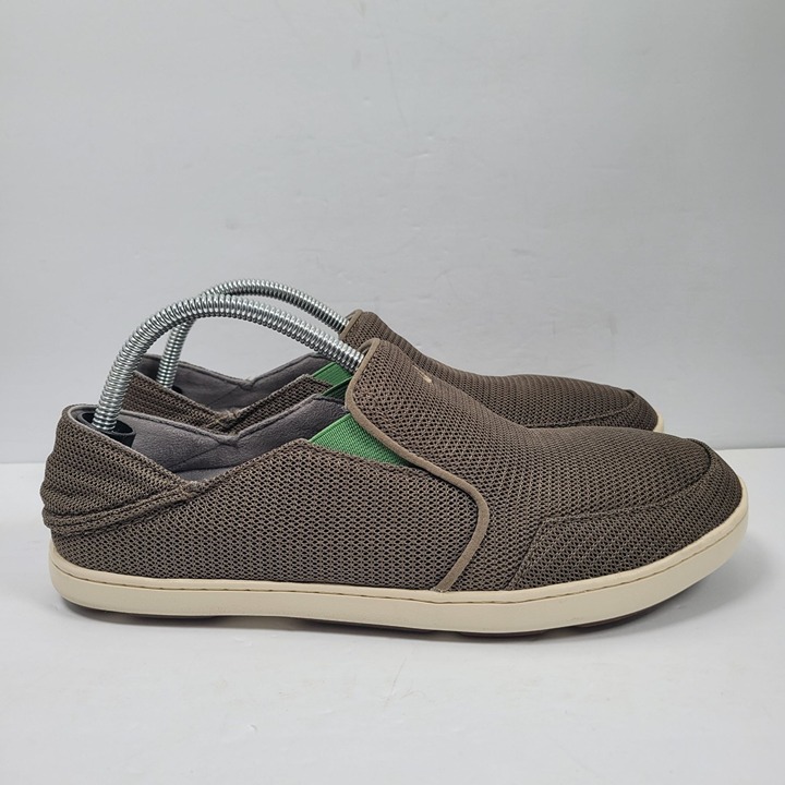 Olukai Men's Brown & Green Mesh Slip-On Casual Shoes 10188-13AP US Size 9