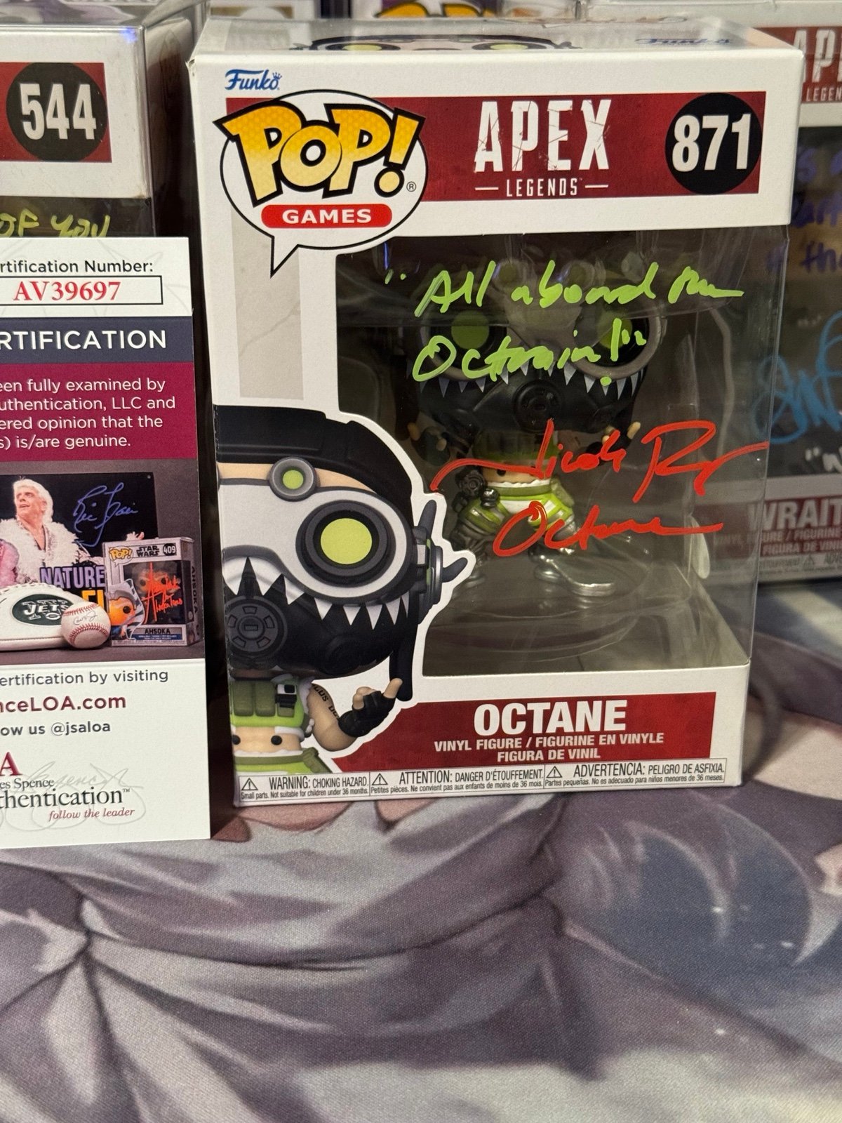 Autograph Signed By Nicolas Roye Funko Pop! Vinyl Apex Legends Octane #871 [1]