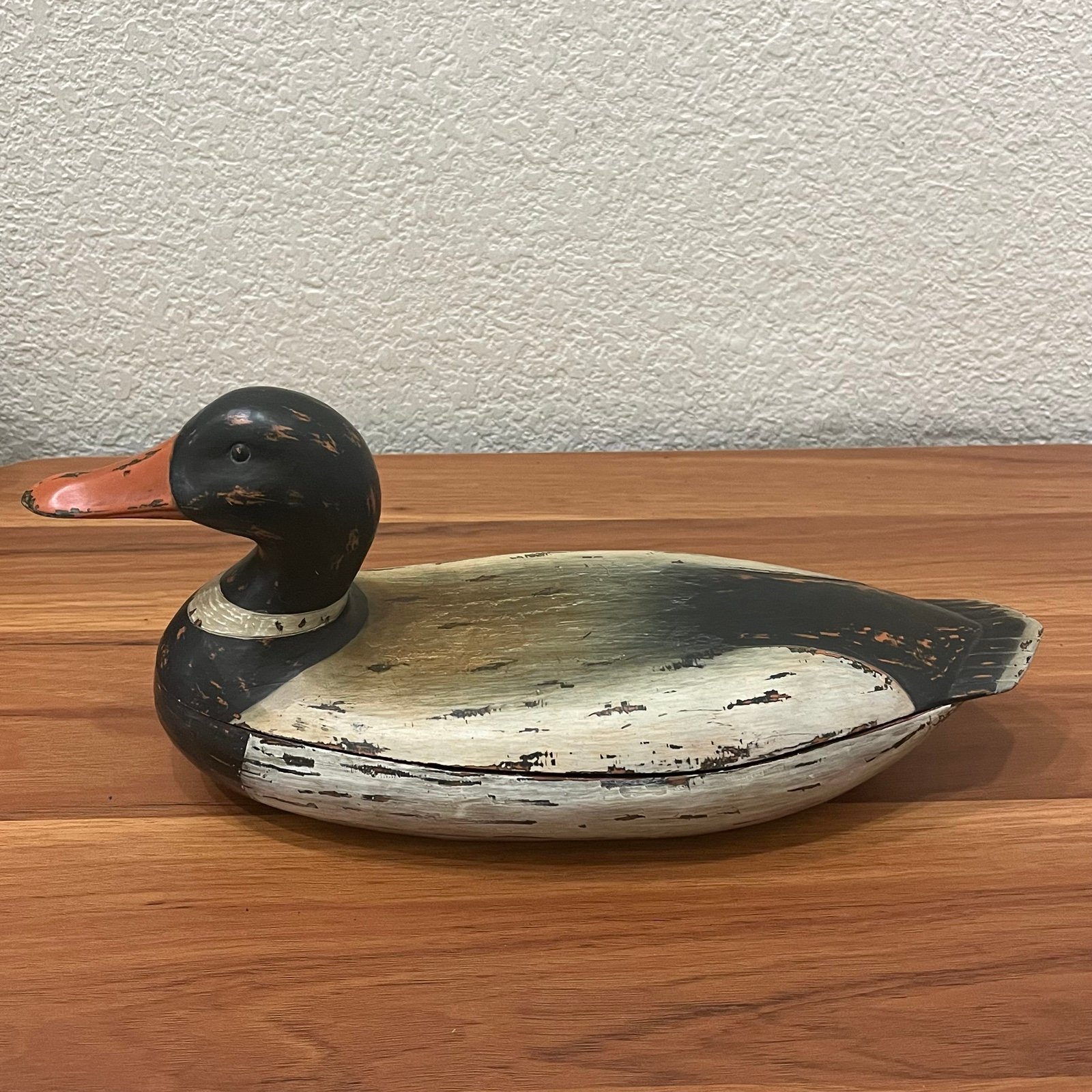 Vintage Drake Duck Decoy Trinket Box Composite Wood Material 13