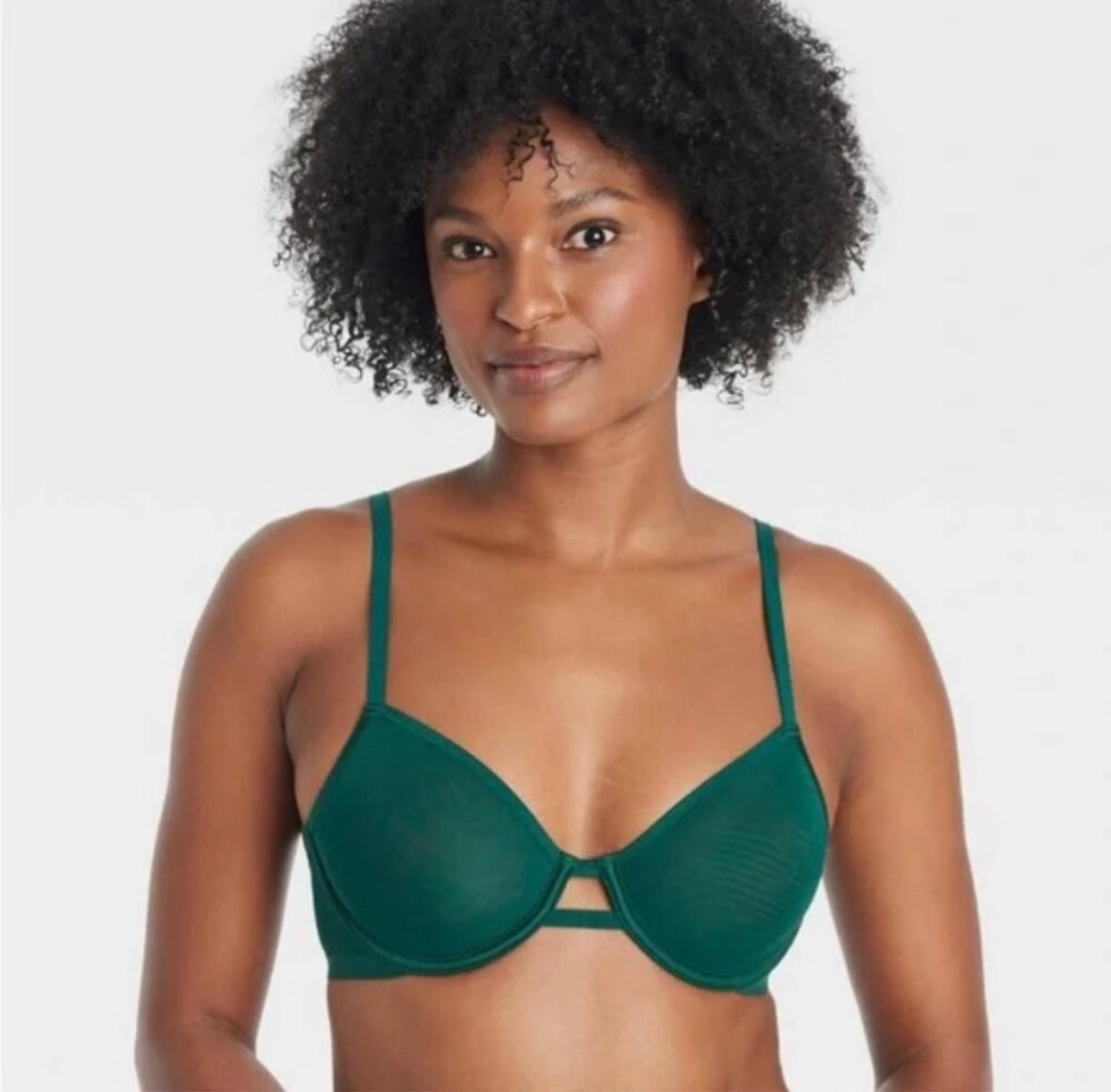 Auden Mesh Demi Bra Green