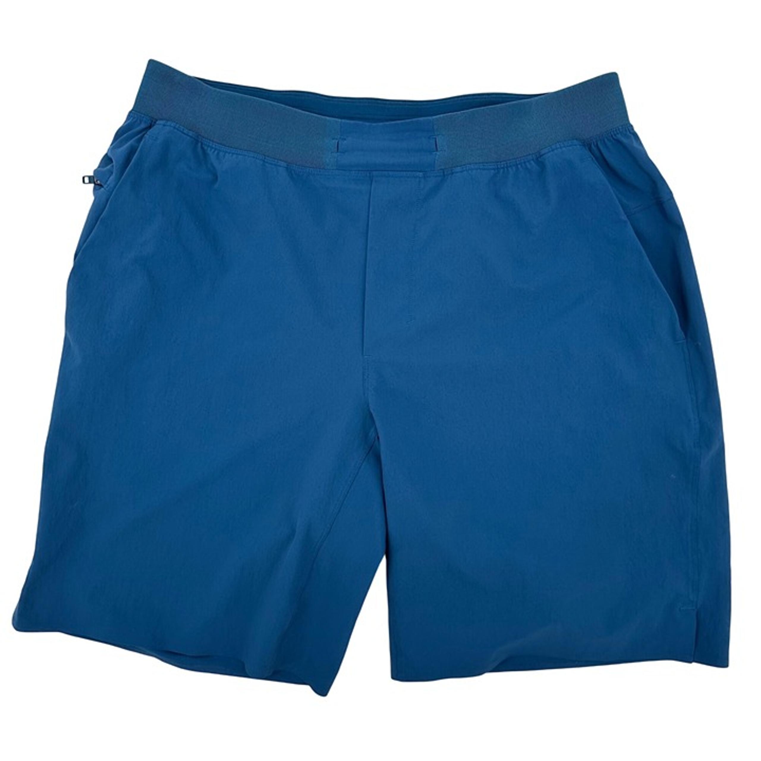 Lululemon Mens Blue Zipper Pocket & Drawstring Waist Athletic Shorts Size L
