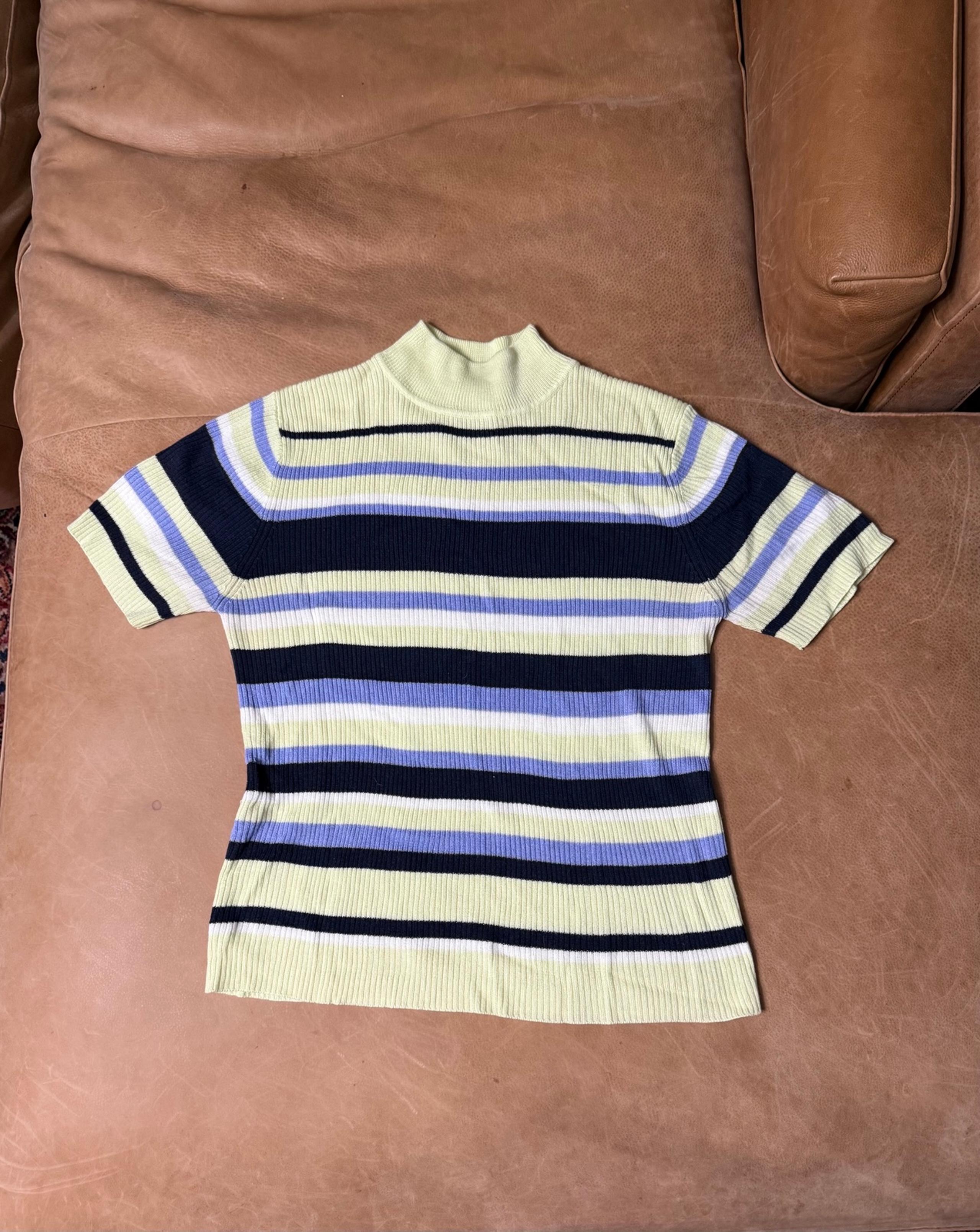 Croft & Barrow Striped Mock Neck Sweater Lightweight Women’s Size Medium