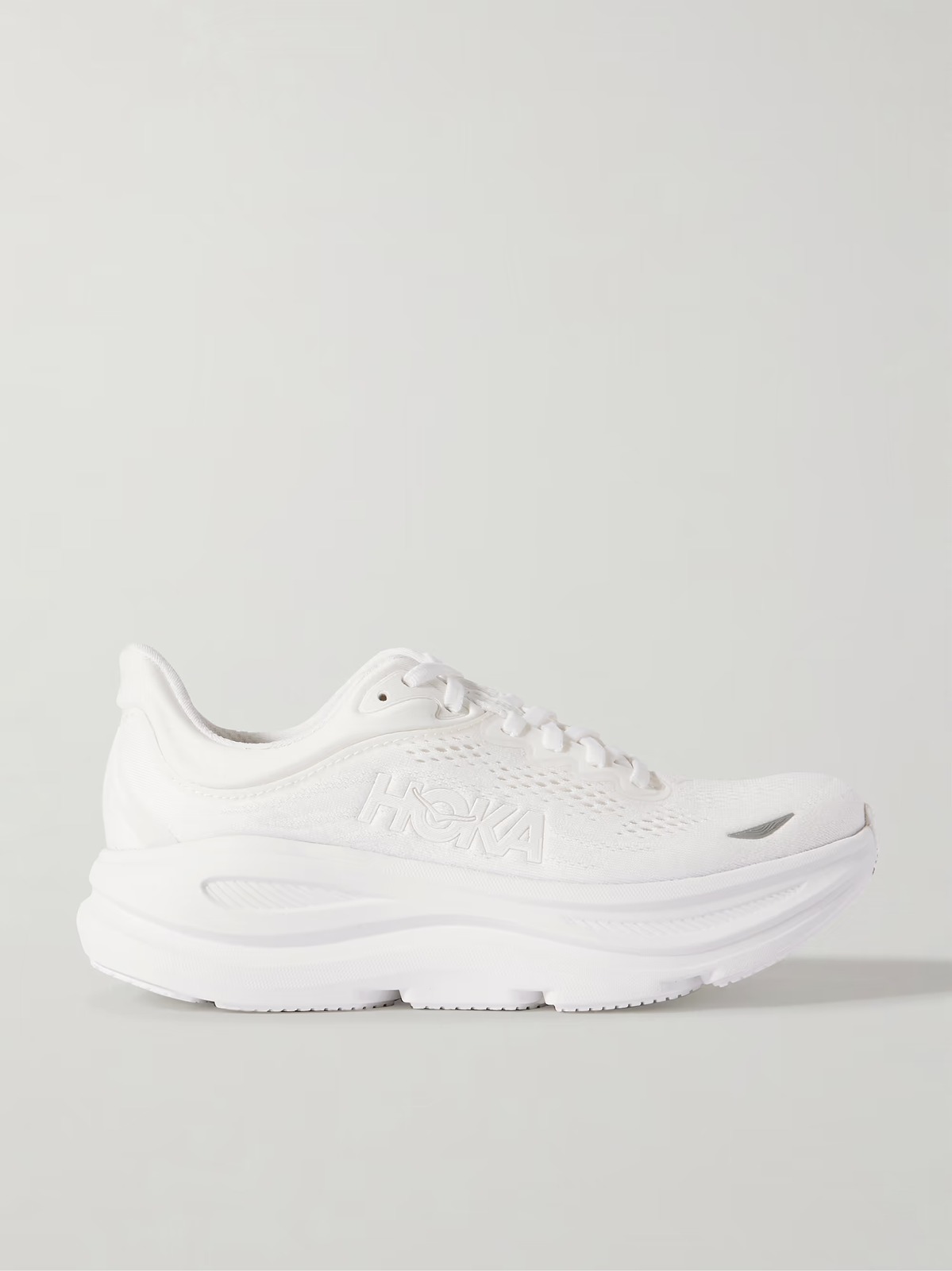 HOKA ONE ONE Bondi 9 rubber-trimmed mesh sneakers - White - Size 9.5