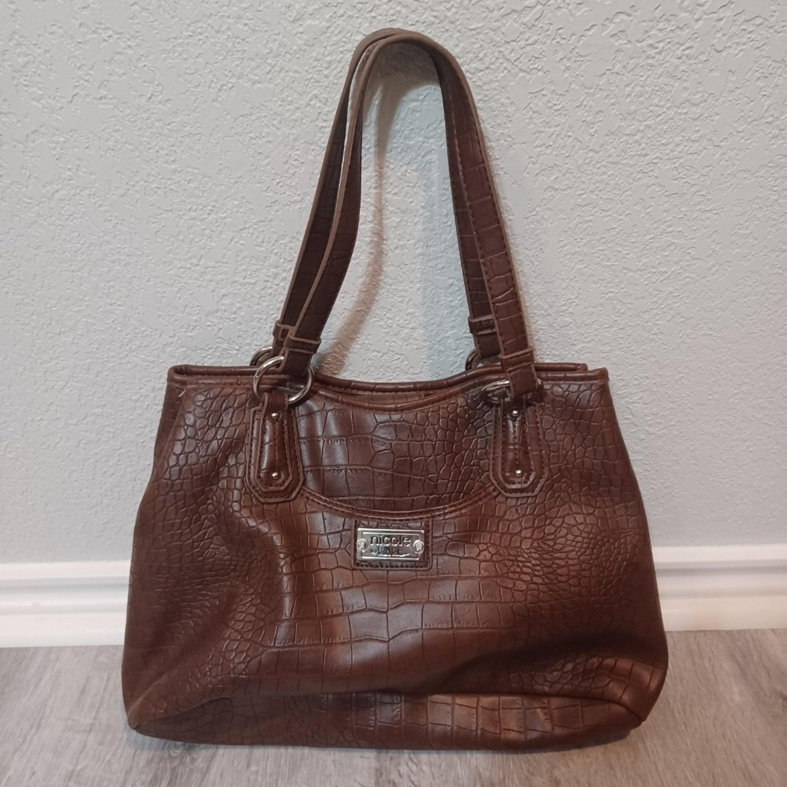 NICOLE by Nicole Miller Brown Faux Croc Handbag