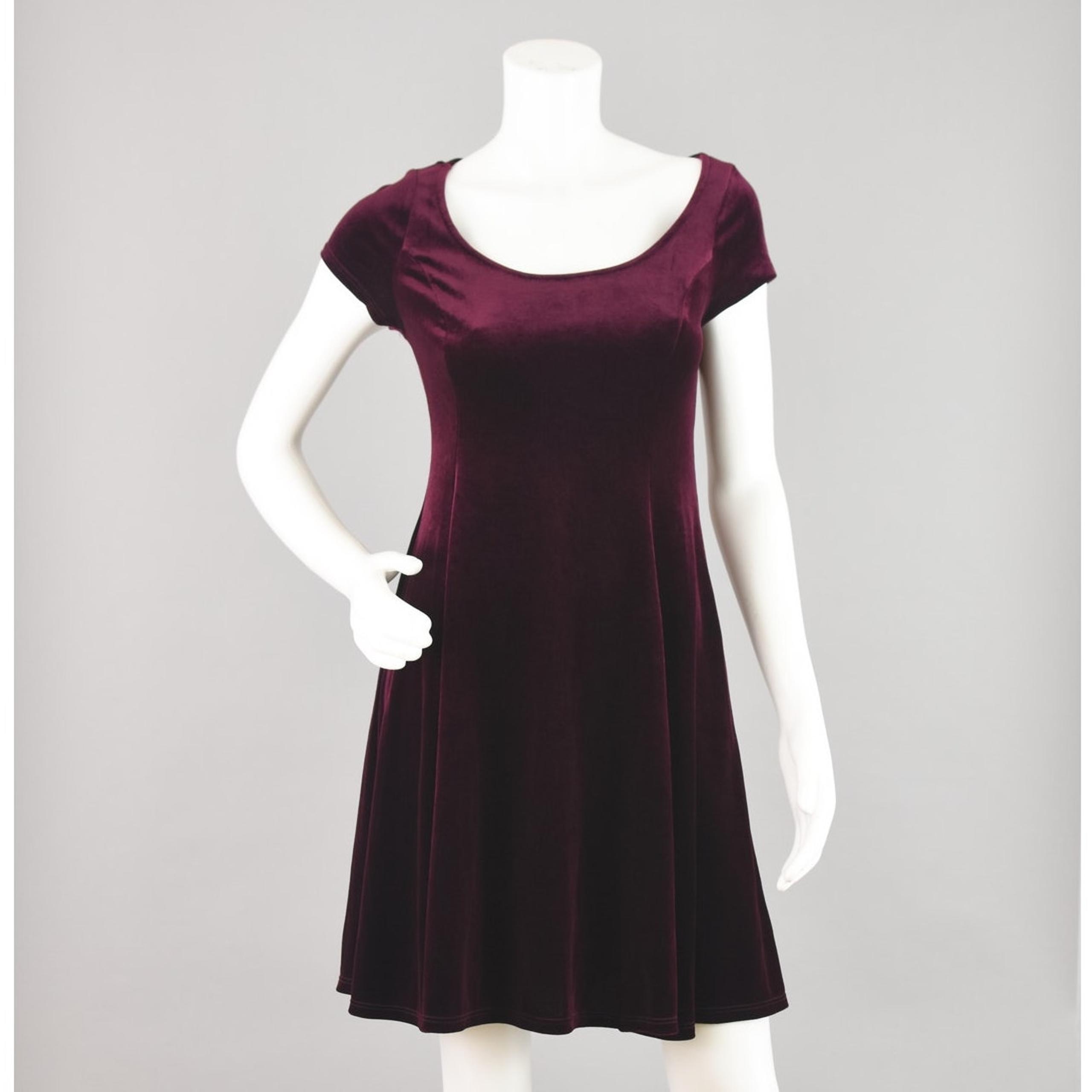 Modcloth Fervour Short Sleeve Velvet Dress Women's XS - Small