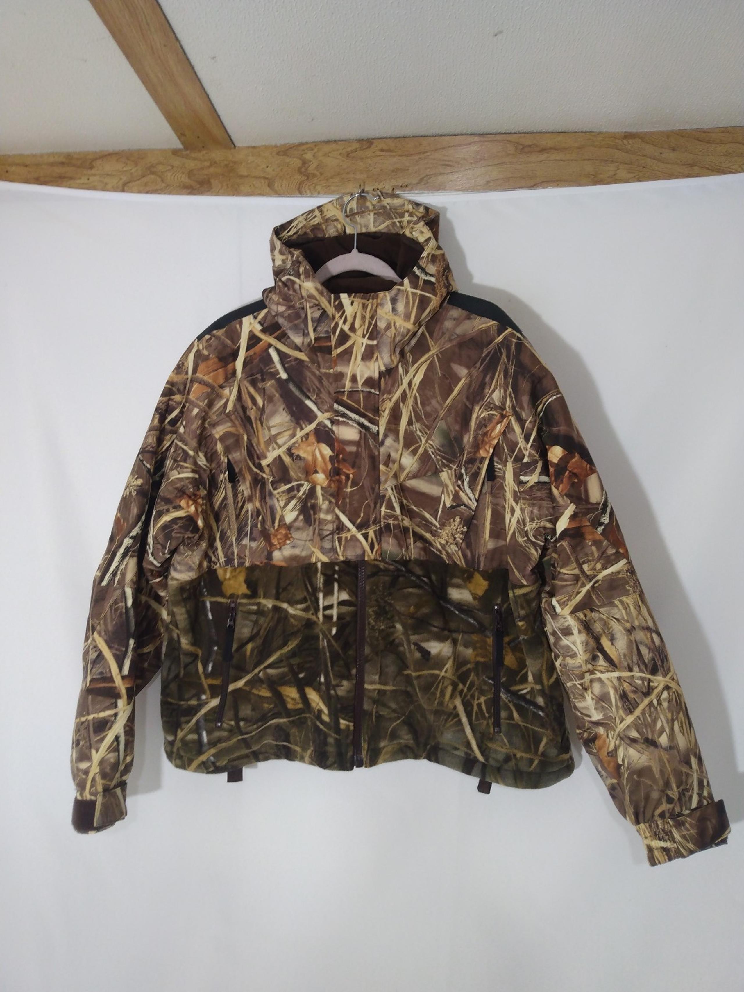 Mens Rare Cabelas Advantage Max 4 Camo Hybrid Hooded Hunting Jacket L