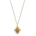 Carnelian Pendant Necklace Gold Tone Chain Women Jewelry Stone Cabochon Vintage