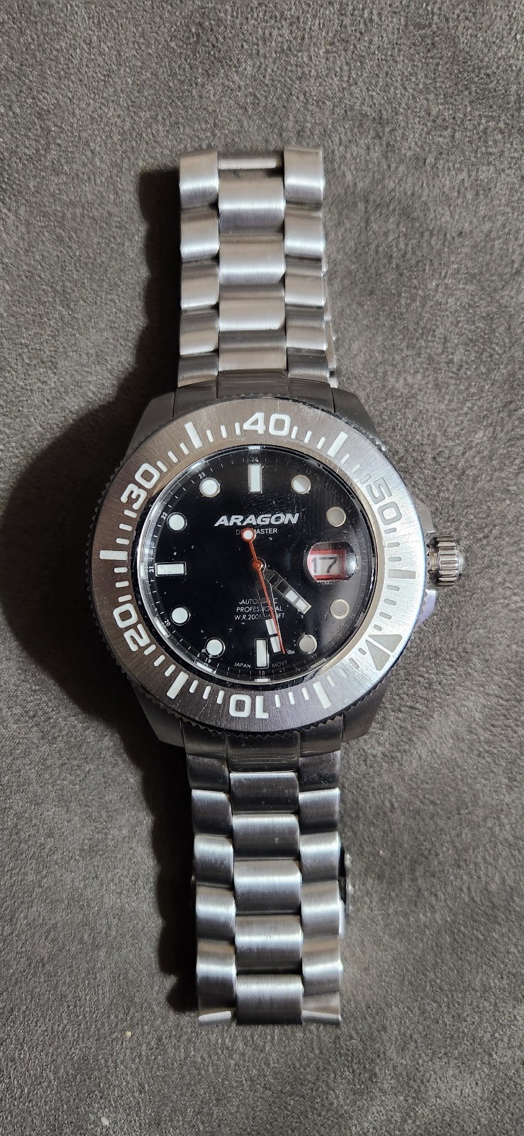 ARAGON DiveMaster AUTOMATIC 24 Jewel Men's 45mm Watch A334GRY